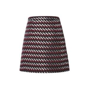 NWT $995 New Womens Christopher Kane Silk Skirt US 8 Silver Dark Red Black UK 12